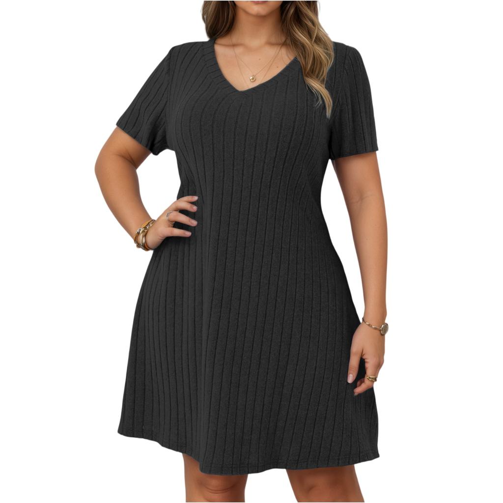 Women's Dress Casual Flowy Dresses V-neck Vocation Boho Beach Sundress