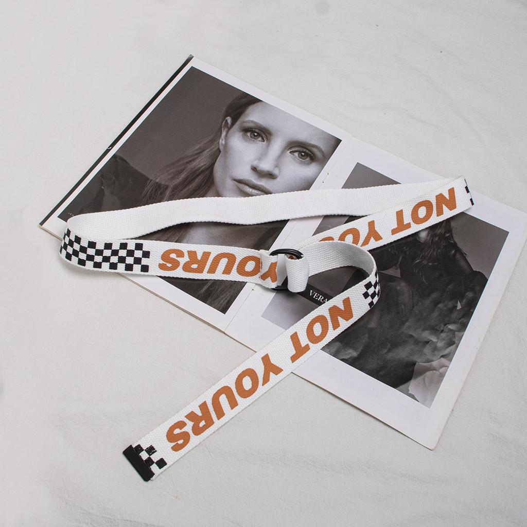 Letter Simple Grid Striped Butterfly Polka Dot Printed Women Canvas Belt