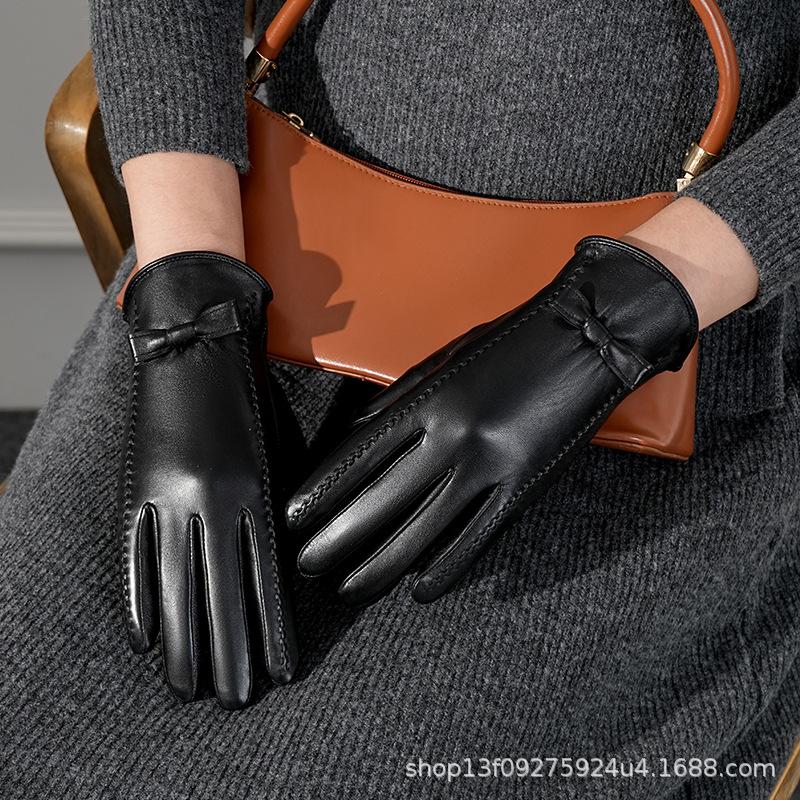 

Cycling and driving, fleece warmth, touch screen bow, fashionable gloves, wind and cold M чёрный