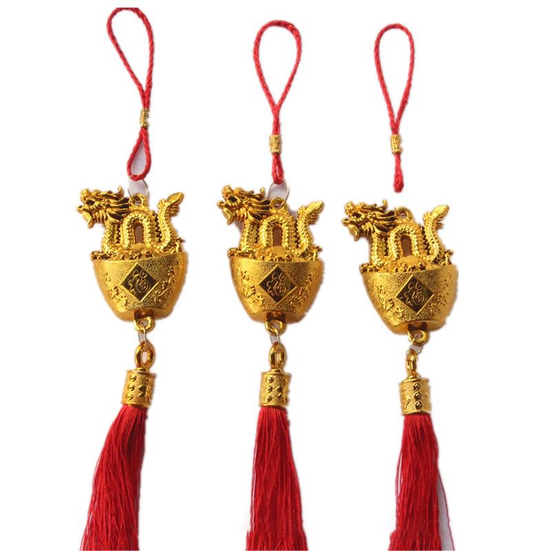 

1 шт., 2024 год Дракона, позолоченный пластиковый кулон в виде дракона со знаками зодиака, талисман на удачу, подвесные украшения для дома, автомобиля, подарки на год