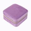 Zipper Jewelry Box Velvet- Jewelry Rings Earrings Organizer Square Storage Cases
