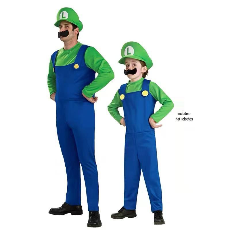 Costume Cosplay di Halloween di Super Mario per Bambini e Genitori 160 cm