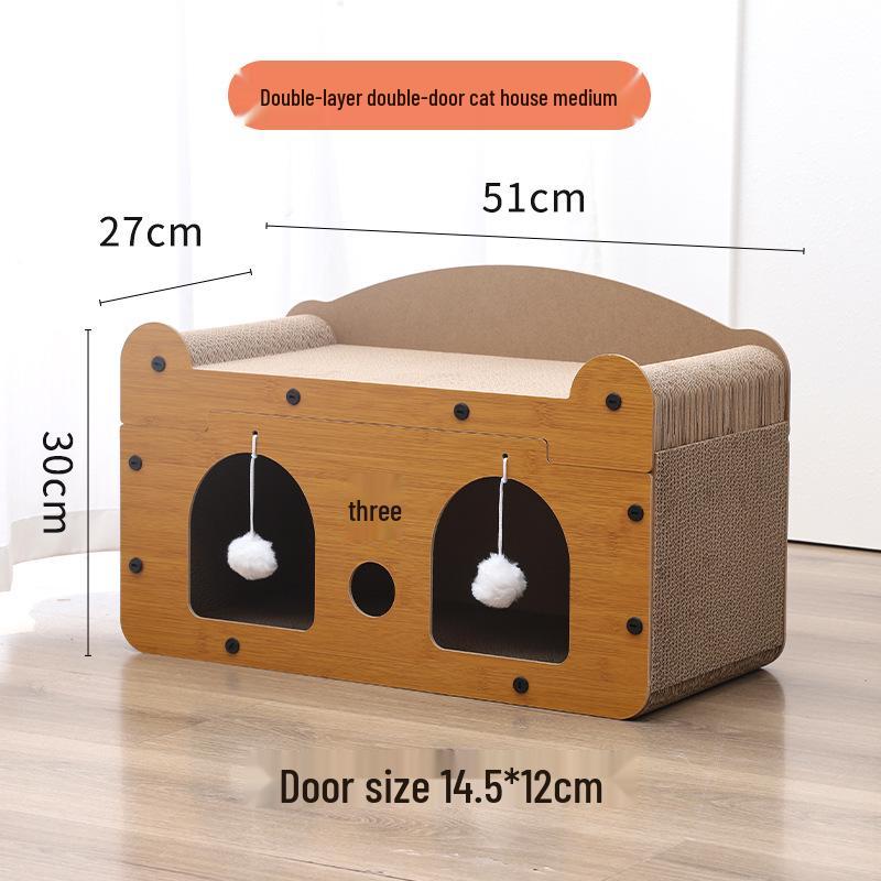 Arranhador e Cama para Gatos Estilo TV: Durável, Livre de Detritos, Resistente a Arranhões, Brinquedo Ninho para Gato Tudo-em-Um