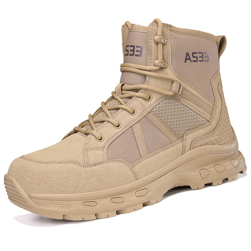 

Men Tactical Boot Military Safety Size Plus Hunting Hiking Shoes Desert Motorcycle Unisex Ankle Army Waterproof Climbing Shoes 39