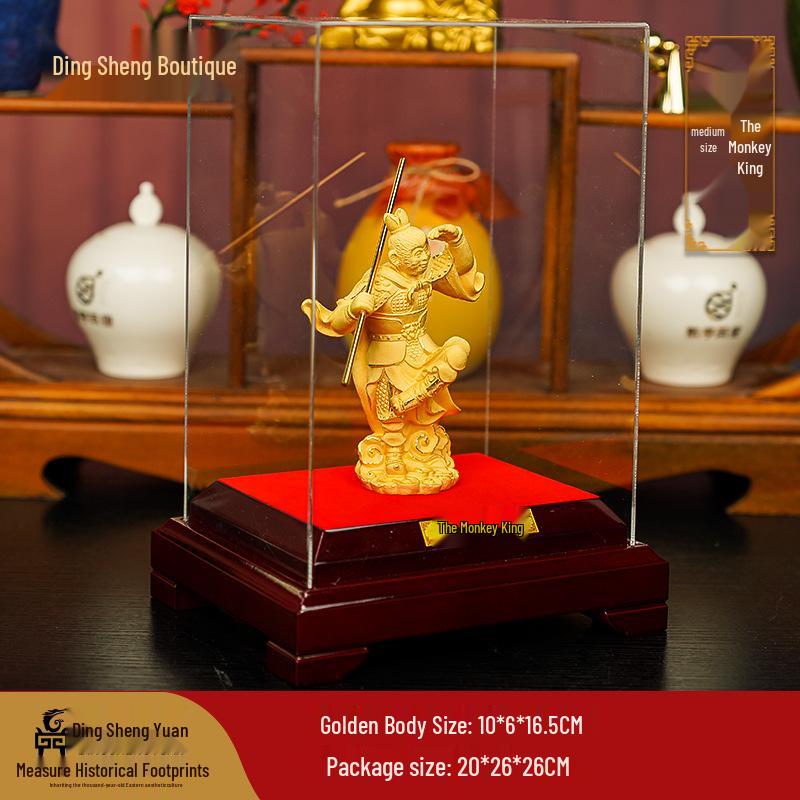 Figurka Złotego Słońca Wukonga - Inspirująca Dekoracja Biurka i Prezent