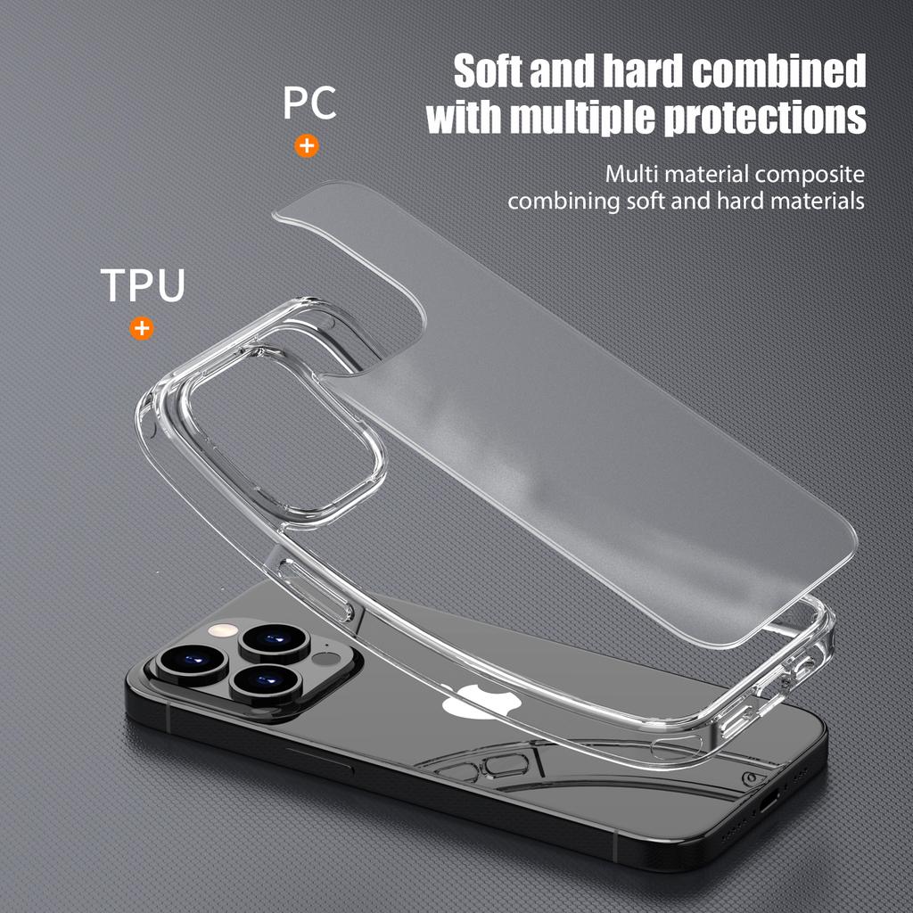 Shockproof Bumper Frosted Transparent TPU+PC Hot Stamping Cell Phone Case with Holster for 15 Pro Max