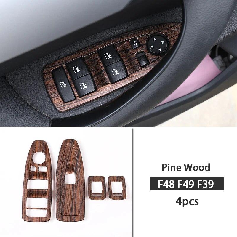 Car Window Switch Lift Panel Button Frame Trim Cover Stickers Decoration Interior Accessories For BMW X1 F48 F49 X2 F39 2016-22