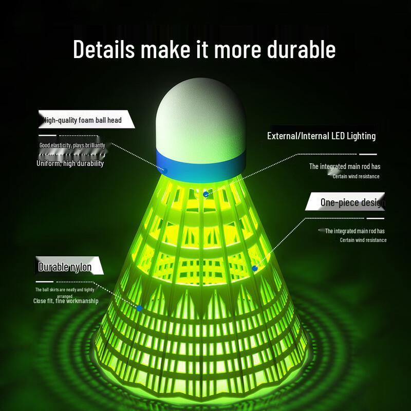 Luminous Plastic Badminton Shuttlecocks