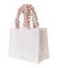 Maison De FLEUR Tweed Frill Handle Square Tote S Bag, Ivory, 08000248300