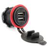 Waterproof Motorcycle Boat Car Dual USB Charger LED Power Adapter For Mobile Phone