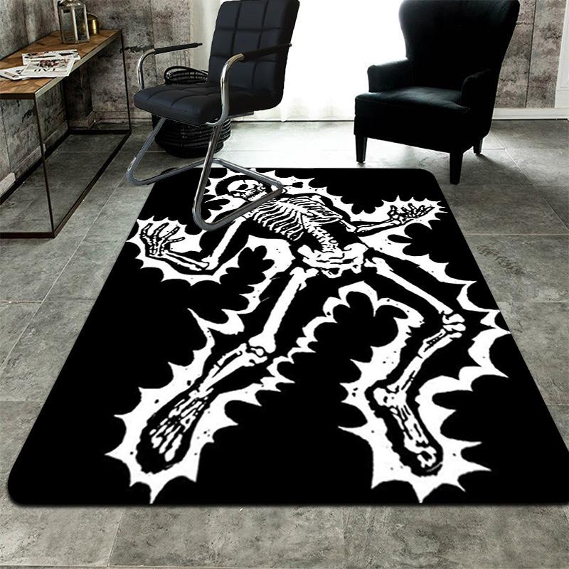 Electrified Skull Rug Floor Mat for Living Room or Bedroom Soft and Comfortable Carpet a Gift for Birthday and Holiday.MFF0918384