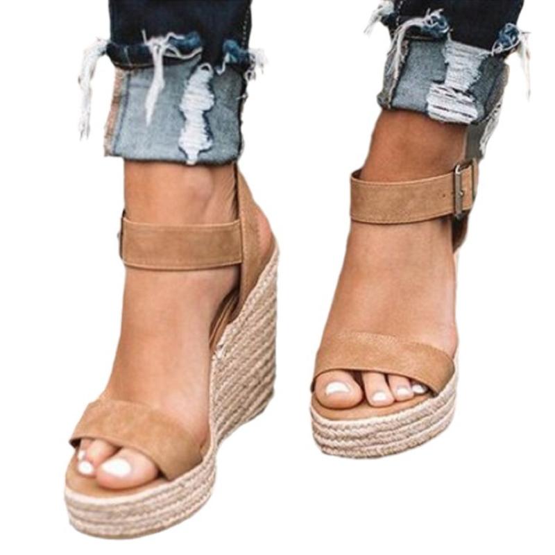 High Heels Women Leisure Wedge Heel Sandals Summer Sandals Party Platform Wedges Heeled Fish Mouth Sandalias