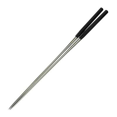 240mm Hon-Yaki Stainless Steel Black Plywood Hexagonal Handle Serving Chopsticks, 380mm Total Length