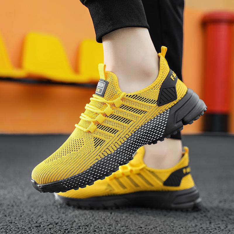 

Sports men s shoes summer new large size fly-woven breathable mesh shoes men s non-slip and wear-resistant casual running shoes men 39