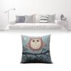 Decorative Anime Owl Cushion Removable Linen Cover Soft Polyester Filling Couch