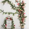 Artificial Rose Vine Ceiling Decor for Air Conditioning Pipe and Hanging Baskets