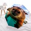 Capybara Themed Travel Umbrella 8 Ribs Automatic Opening and Closing,Portable Folding Design,Compact and Stylish Umbrella Suitable for Out