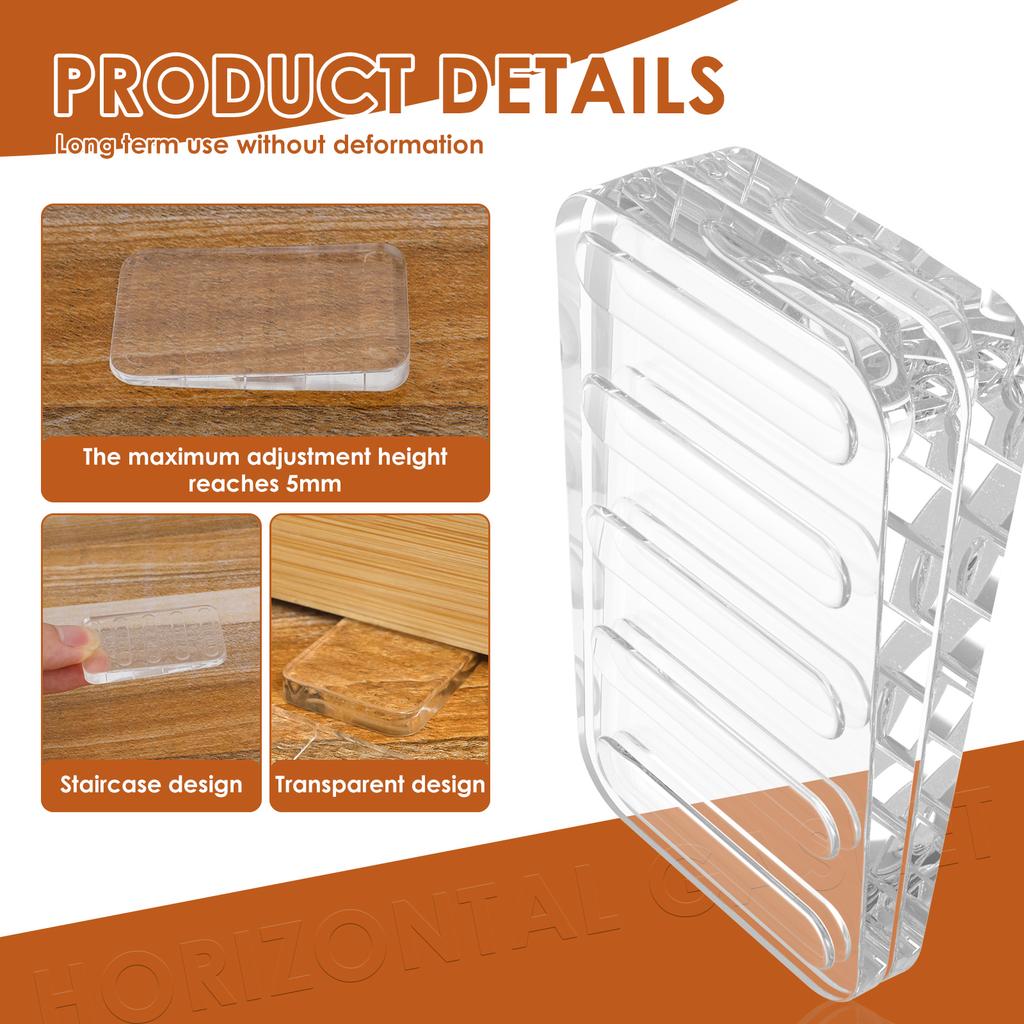 32 Pcs Anti Slip Furniture Pads Clear PU Furniture Shim Table Leveling Shim Door Stopper Multi Purpose Furniture Stabilizer Pad