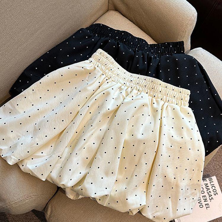 

Women s Polka Dot Bud Shorts: Fluffy, Pocketed, Anti-Exposure Summer Wear S for up to 50kg