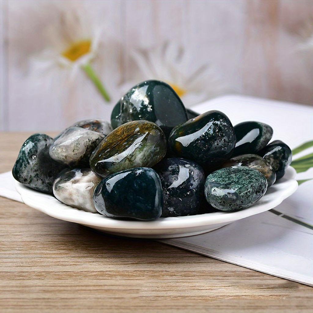 Moss Agate Crushed Stone 50-100G Aquarium Landscaping Decorative Stone Desktop Decoration Garden Landscape Stone Decorative Grav