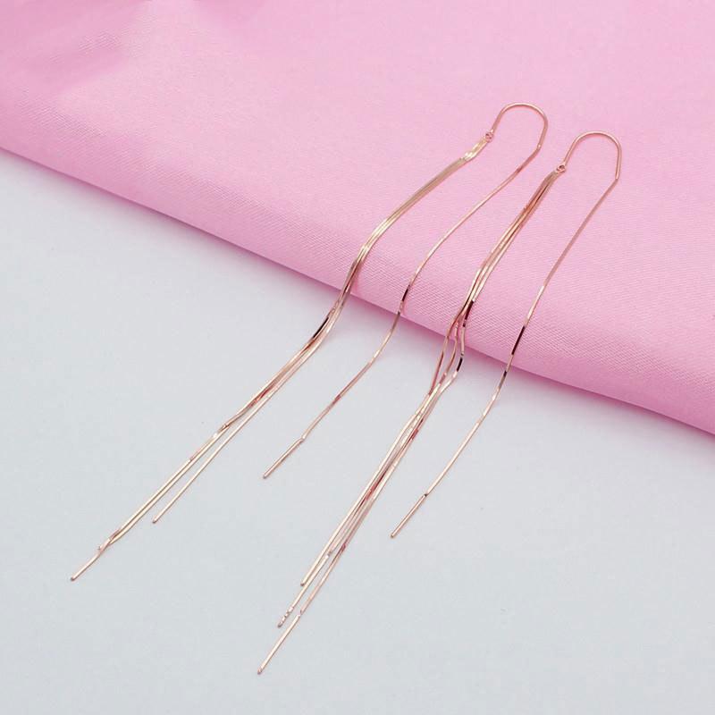 

Изысканные Русские Фиолетовое Золото Кость Змеи Многослойные Наушники Холодный Ветер Позолоченное Розовое Золото Бахрома Длинные Наушники Украшения Женские