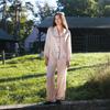 Sanluo Silk Pajama Set 23 Momme Heavyweight Silk Skin-Enhancing Embroidered Color-Block Loungewear