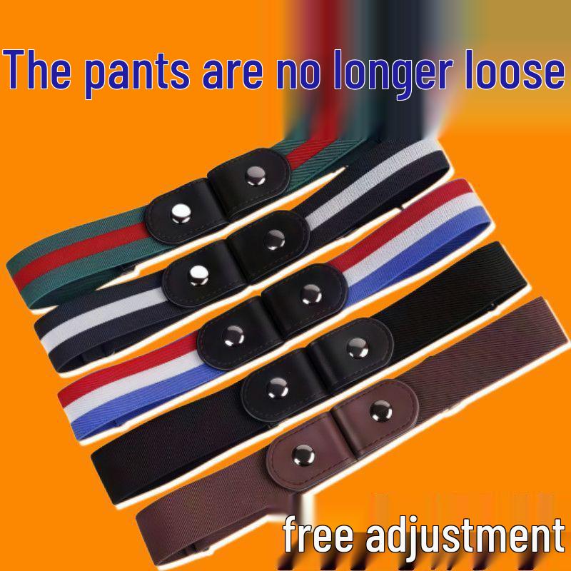 Invisible Seamless Stretch Canvas Belt - Unisex No-Punch Trendy Waistband