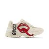 Gucci Damskie Rhyton 'Nadruk ust' (rozmiary damskie) Ecru Grube Trampki 552093 A9L00 9522