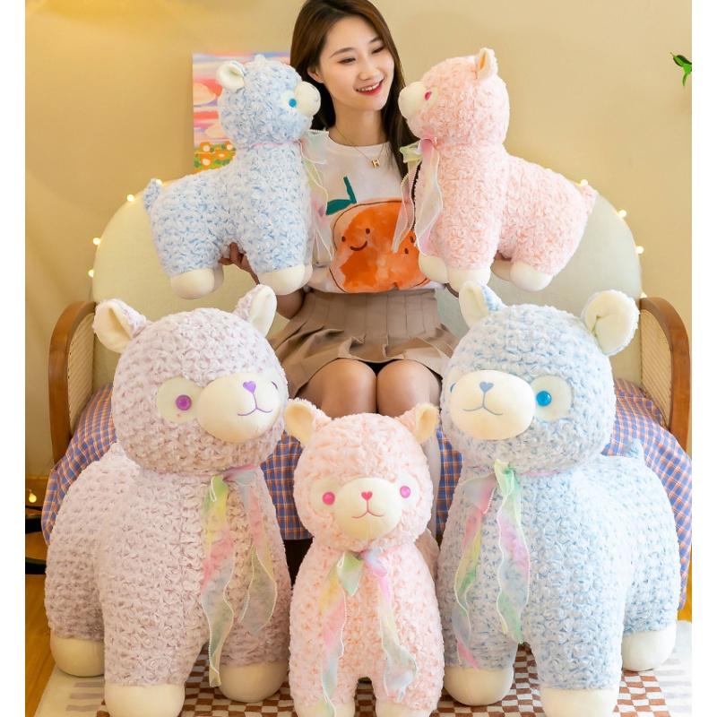 Cute Llama Alpaca Plush Toy For Girls Birthday Gift, Cartoon Lamb Stuffed Animal Pillow