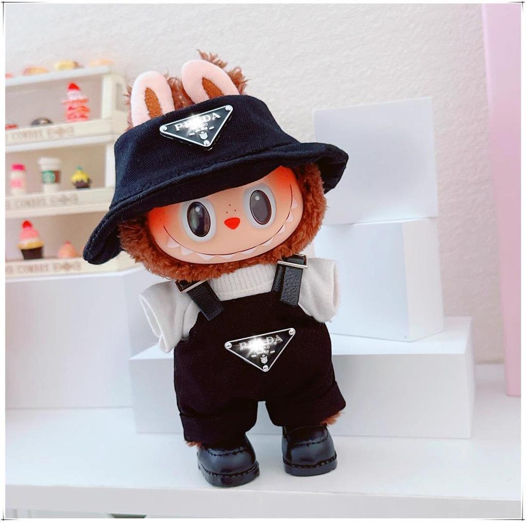 10cm & 17cm Cotton Doll Clothes Replacement Set: Overalls & T-Shirt