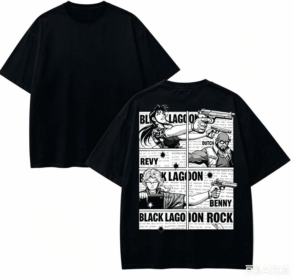 Black Lagoon Anime Lover TShirt Harajuku Cotton NewModel High Street Retro Fashion Unisex Oversized High Quality Breathable