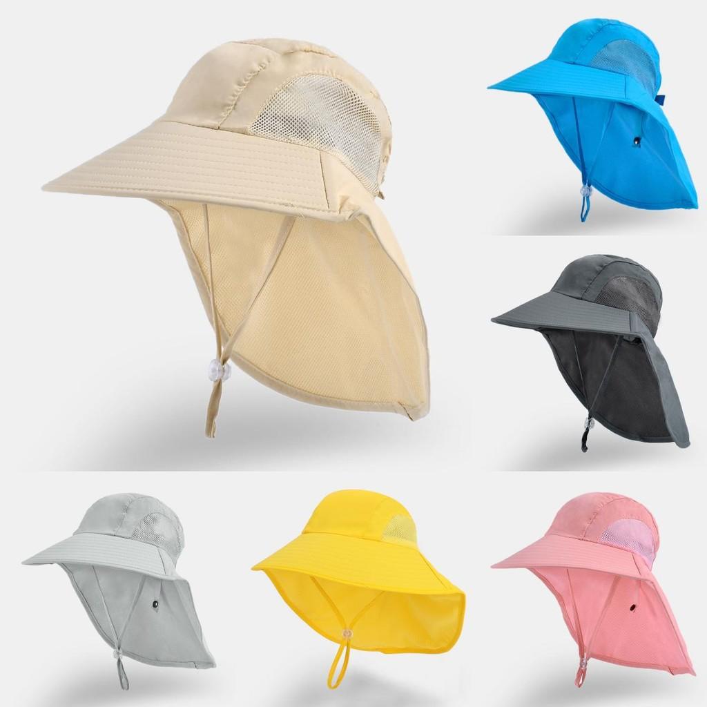 Kids Summer Fisherman Hat With Large Brim Sun Protection For Outdoor Play And Beach Days