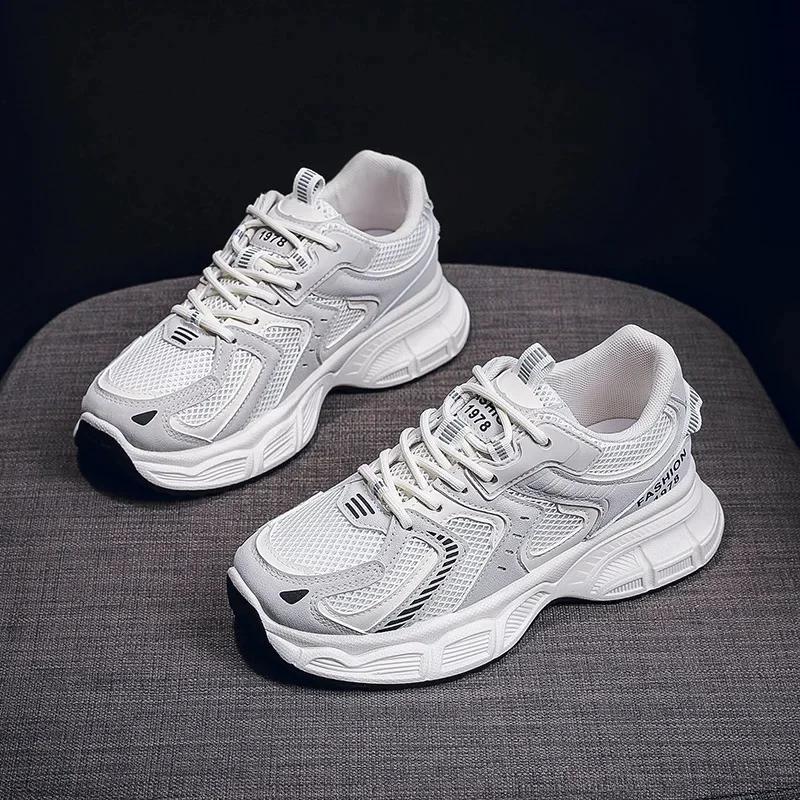 Spring Autumn New Versatile Women's Running Shoes Casual Breathable Sporty Sneakers With Thick Sole Increased Height Korean Styl
