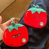 Tomato Pocket Wallet Plush Keychain Bag Backpack Pendant Charm Headphone/Data Cable/Lipstick/Sanitary Napkins Storage bag
