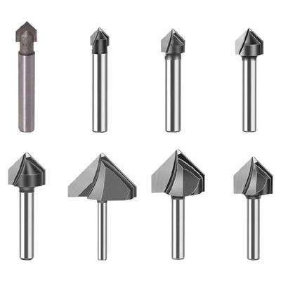 V Shaped Routers Bit For Wood Engraving Featuring Wear Resistant Carbides Blade And Carbon Steel