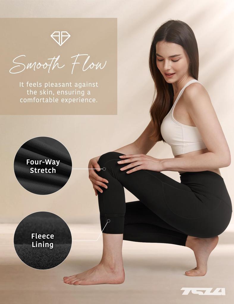 Tesla Tights for and Compression Tights with Fleece Perfect for and Women's Lightweight, Warm, Sweat-Wicking, Quick-Drying, Leg-Slimming Yoga, Dance,