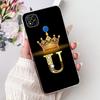 Clear Casing For Redmi 9C NFC Cover Redmi 9C Case Transparent Fashion Luxury A-Z Letters Crown Soft TPU Phone Case