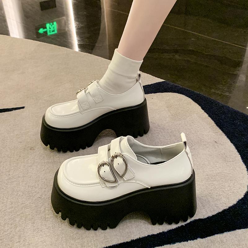 Fashion 8.5cm Women Loafers Shoes Flats Chunky Leather Shoes Woman Spring New 2025 Trend Fashion Casual Goth Cozy Zapatos De Mujer