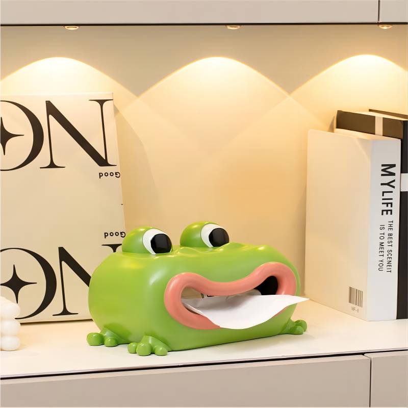 Cartoon Frog Tissue Box, Cute Napkin Box, Can Be Changed To a Mobile Phone Holder, Suitable for Family Bathroom Car