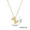 18K Gold-Plated Copper Necklace with Micro-Inlaid Zirconia & 26 Letter Pendant - Classic and Versatile European-American Jewelry