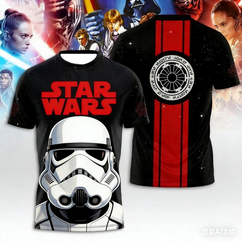 3D Quick Drying Short Sleeved Men T Shirt Around The 50th Anniversary of Star Wars Adult Children's Parent Child T Shirts