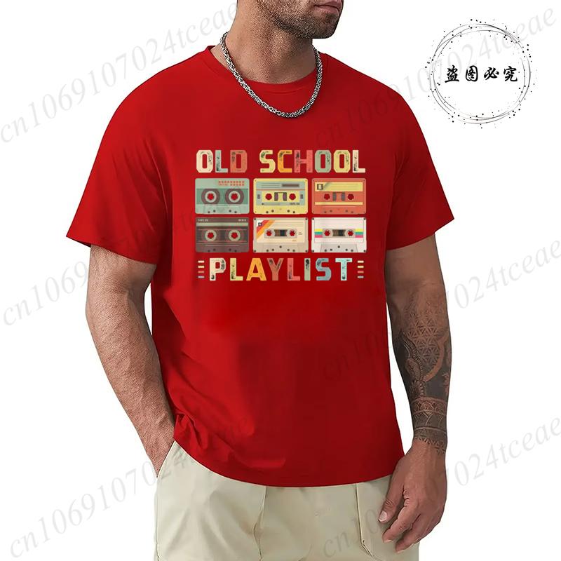 Summer Casual Tshirt Cassette Tape Music 80s Retro Old School Playlist T-shirt Fashion Fitness Tops Tshirt Hip Hop Streetwear