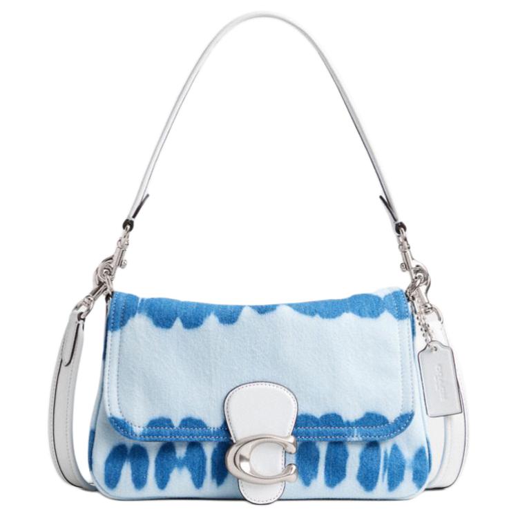 

Coach Soft Tabby 27 Soft Tiger Stripe Tie-Dye Fabric And Smooth Leather Tote Shoulder Bag Medium Women bags Denim Multicolor CU073-LHDEI Basic Set (Bag+Dust Bag)