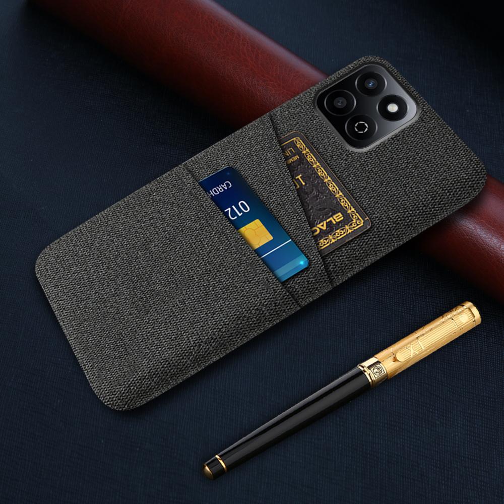For Honor Play 60 Plus 5G Case Cloth+Hard PC Phone Cover with Dual Card Slots