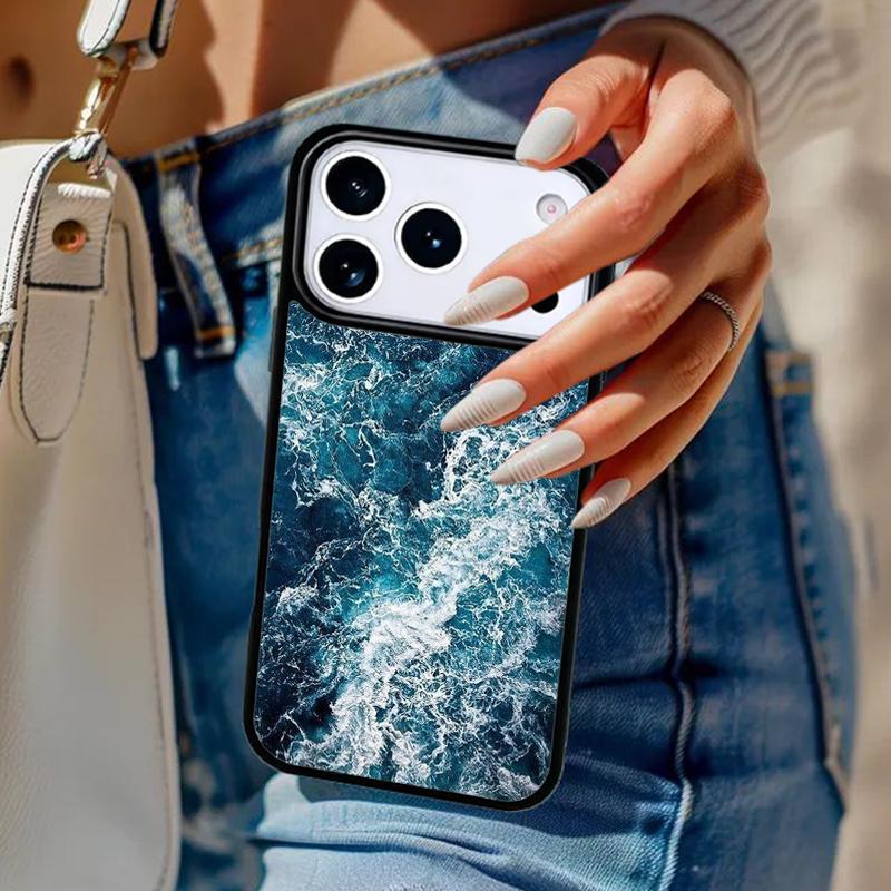 Blue Ocean Waves Sea Phone Case For iPhone 17 Air 14 15 13 12 Max Cover For Apple 14 15 16 16e 11 Pro Max Plus Coque