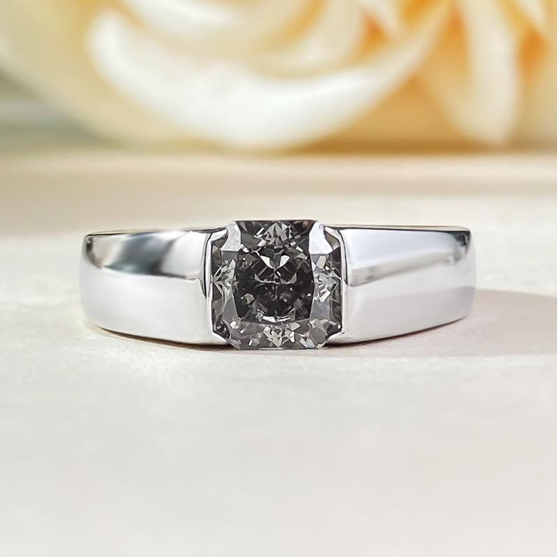 

Кольцо Rumble Gold из серебра 925 пробы с высокоуглеродистым бриллиантом 6x6 мм, в европейском и американском стиле. Size 7