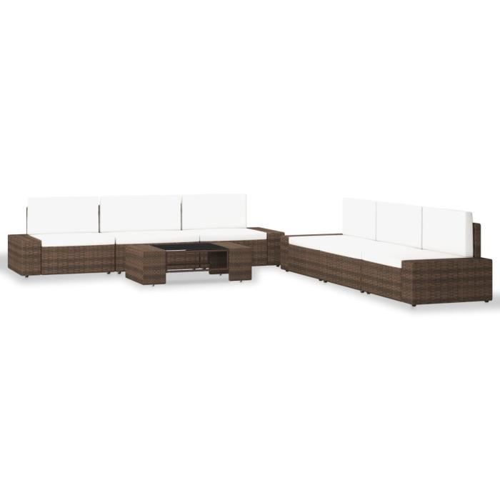 VidaXL Garden Furniture Set 7 Pcs Woven Resin Brown