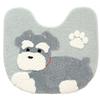 4-Piece Toilet Mat Set with Adhesive, Paper Holder Cover, Slippers, and Toilet Decor. Schnauzer Dog Design. Fundit Animal Design.