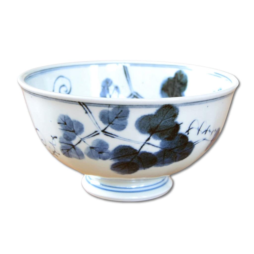 Light Noodle Bowl Arita Hasami Indigo Dyed Ivy Multipurpose Bowl, Lightweight, Pottery, Stylish, Bowl, Bowl, Tableware, Bowl, Ware, Ware, Painting,