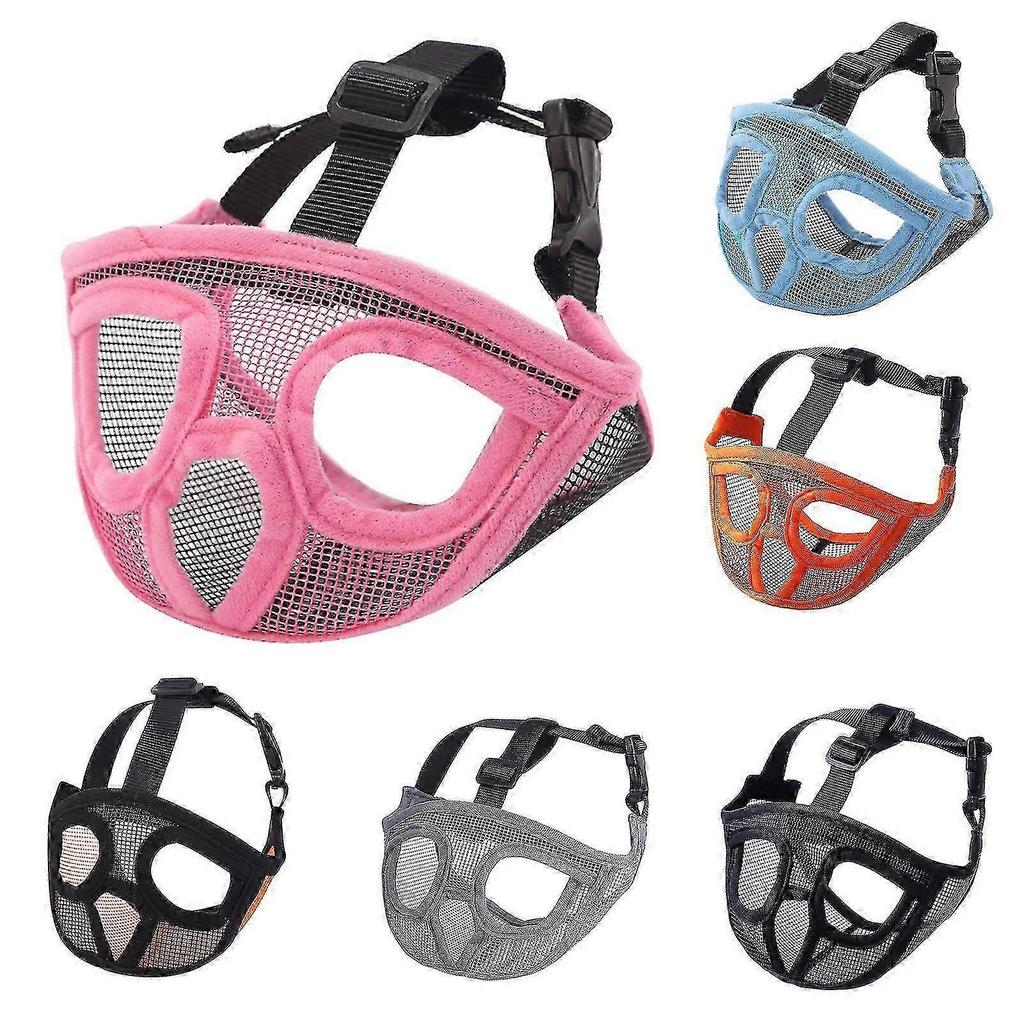 Short Snout Dog Muzzle Bulldog Muzzle Drinkable Adjustable Breathable Mesh for Training Biting Barking less